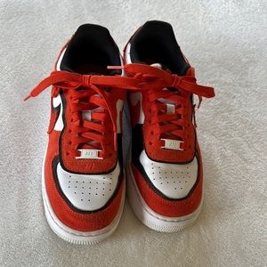 Nike Air Red/Orange and White Sneakers Low-Top